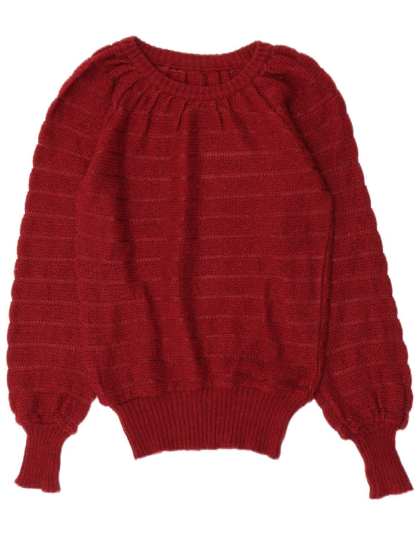 Pulover pentru femei VINTAGE cu gâtul cu barca UK 12 Maroon mediu