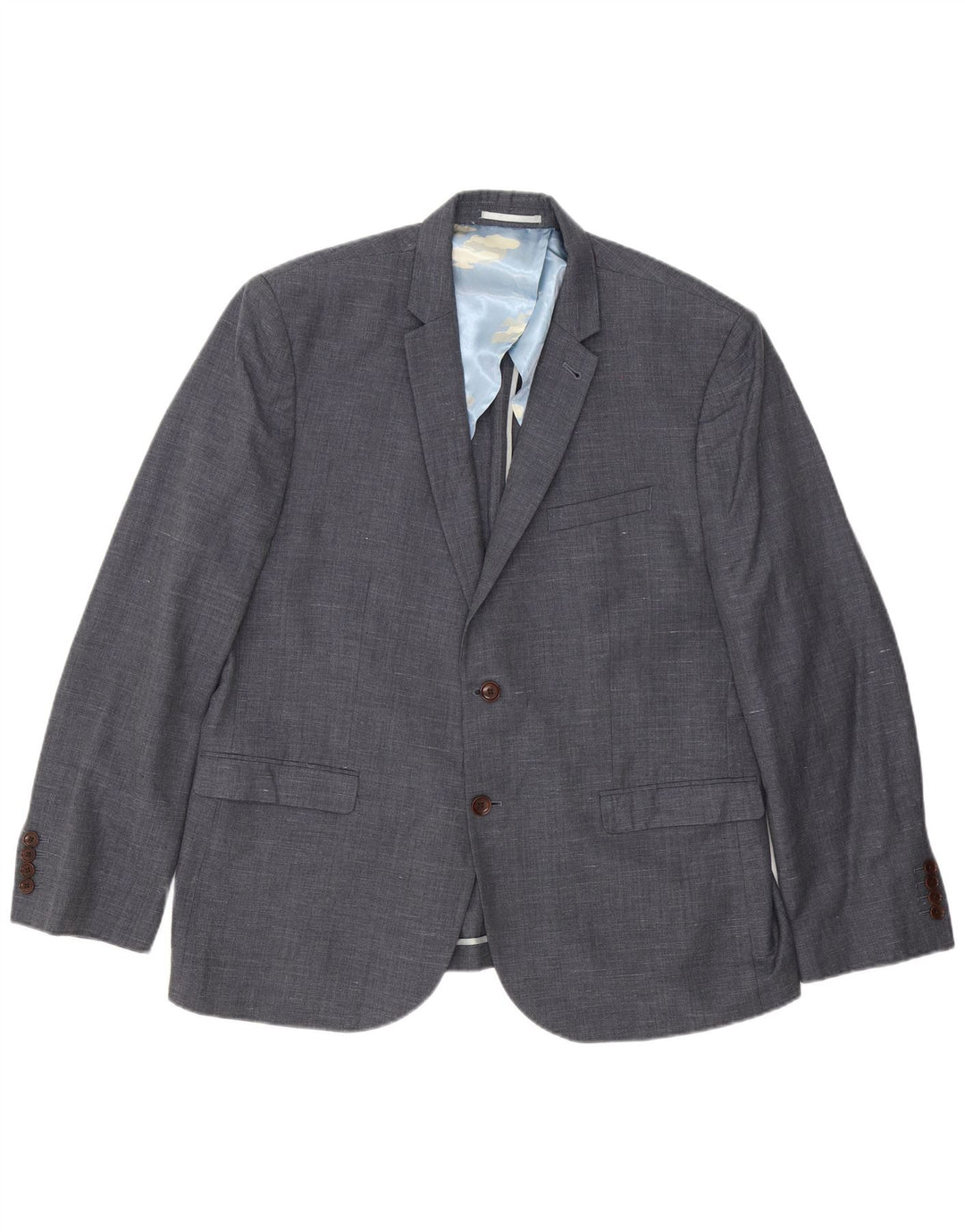 Blazer pentru bărbați Joules, slim fit, cu 2 nasturi, UK 48 4XL, lână gri pete