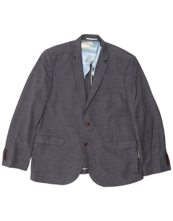 Blazer pentru bărbați Joules, slim fit, cu 2 nasturi, UK 48 4XL, lână gri pete