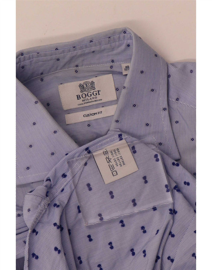 Cămașă personalizată pentru bărbați Boggi Mărimea 40 15 3/4 Medium Blue Pinstripe