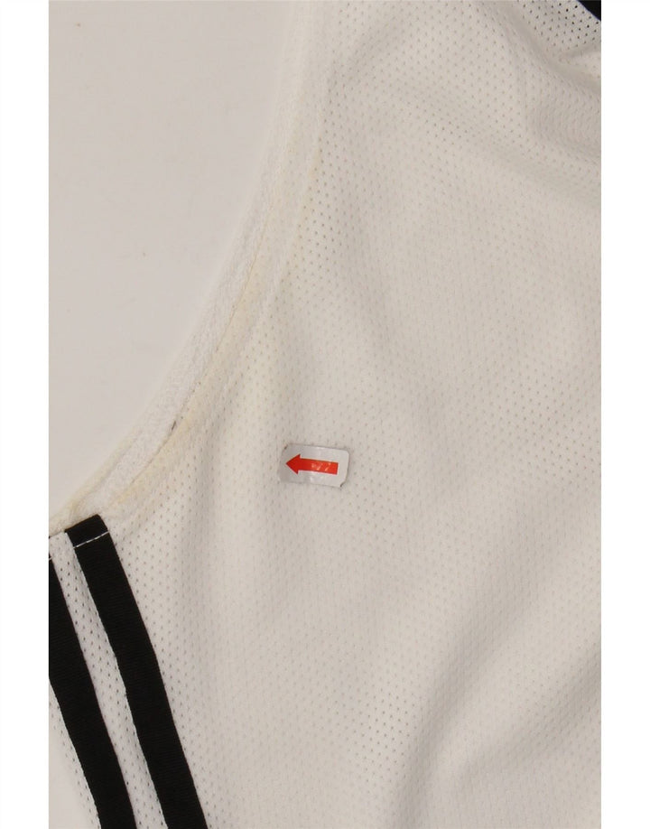 ADIDAS Crop Vest Top pentru femei UK 16 Poliester alb mare