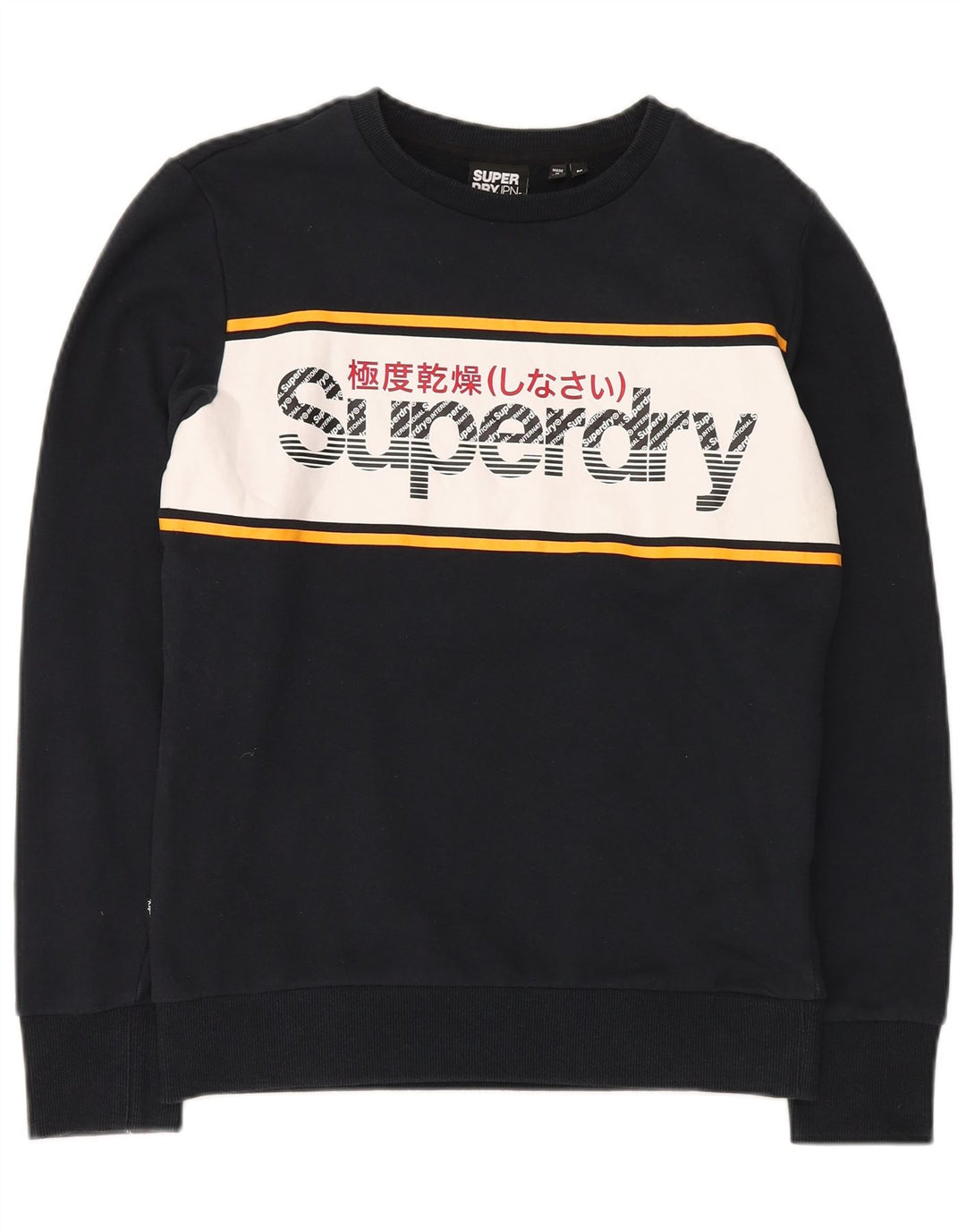 Pulover cu grafică Superdry pentru bărbați, bumbac color bloc negru mediu