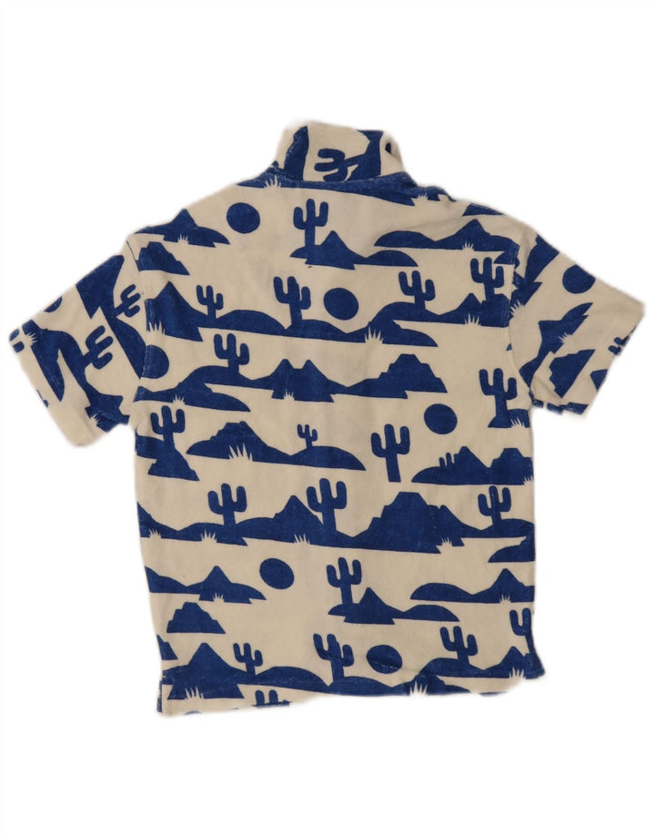 Cămașă cu mânecă scurtă pentru băieți cu model abstract John Lewis, 7-8 ani, bumbac alb