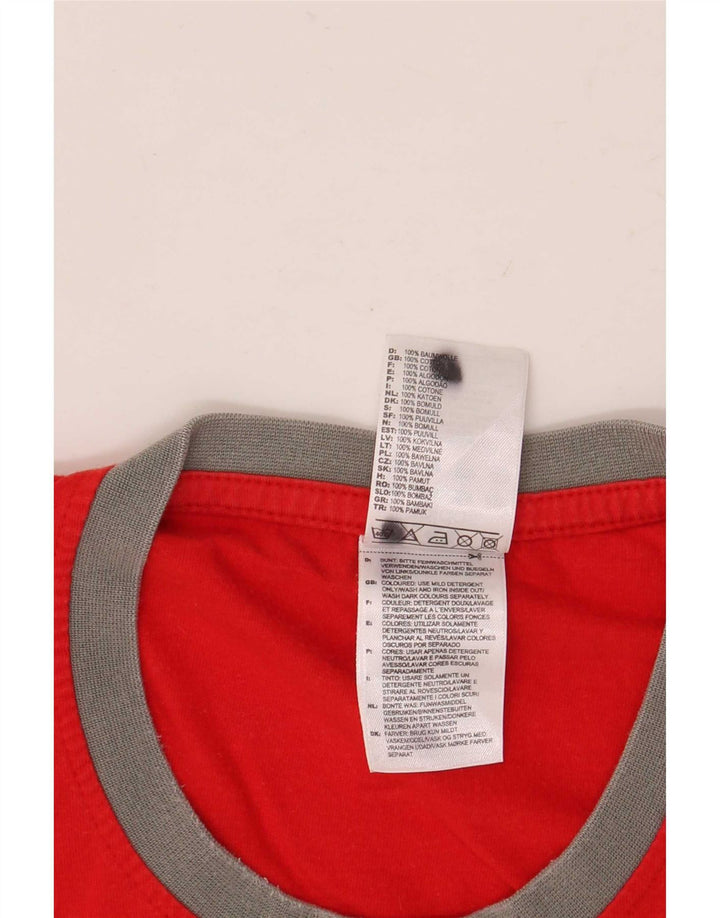 Tricou grafic pentru bărbați Adidas Top, bumbac roșu mediu