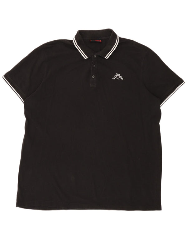 Cămașă polo pentru bărbați Kappa 3XL bumbac negru