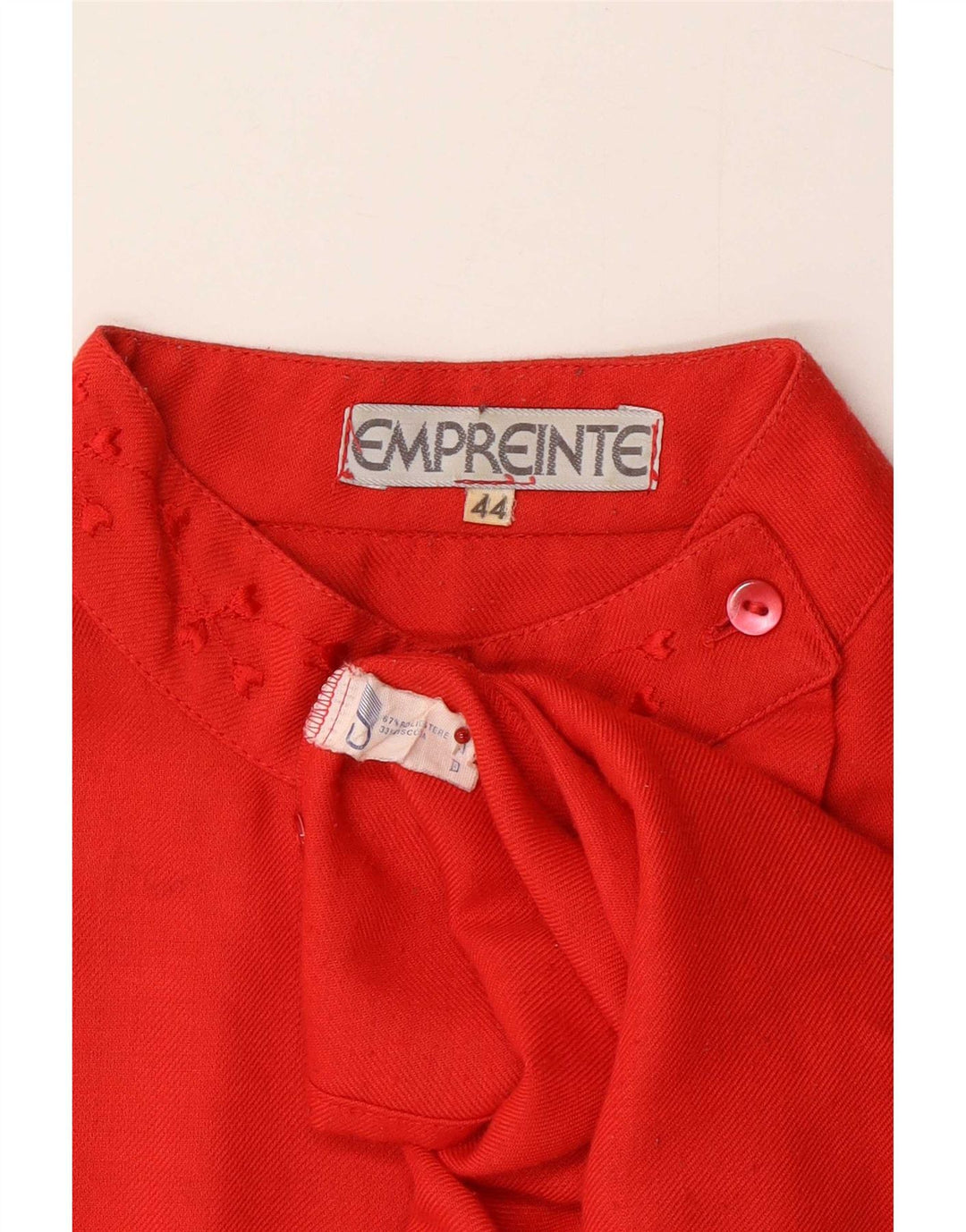 Bluză Cămașă Vintage Femei IT 44 Poliester Roșu Mediu