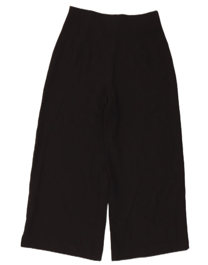 Pantaloni tăiați pentru femei Zara cu picioare largi Mediu L30 L24 Poliester negru