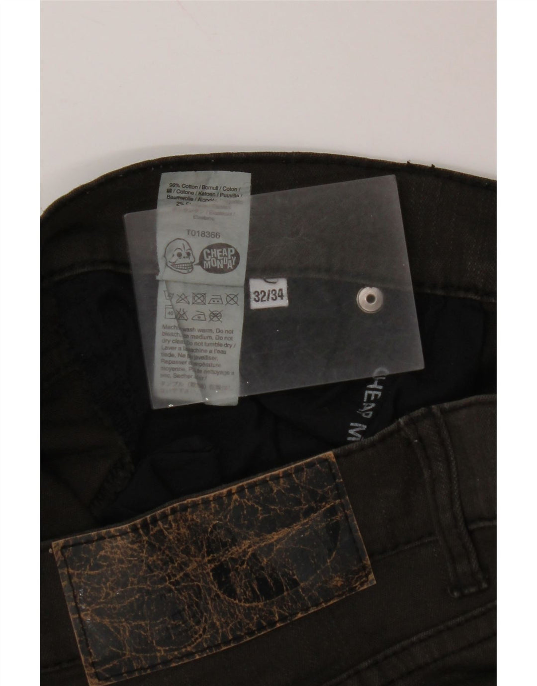CHEAP MONDAY Blugi skinny pentru bărbați L32 L34 Bumbac maro