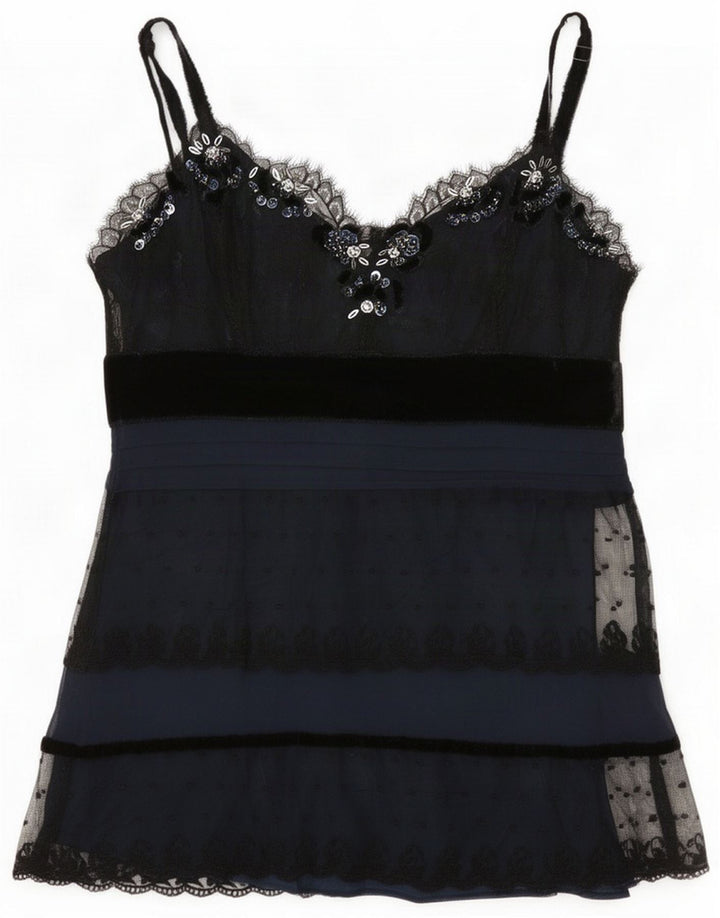 Oasis Womens Cami Top UK 10 Small Black Viscose