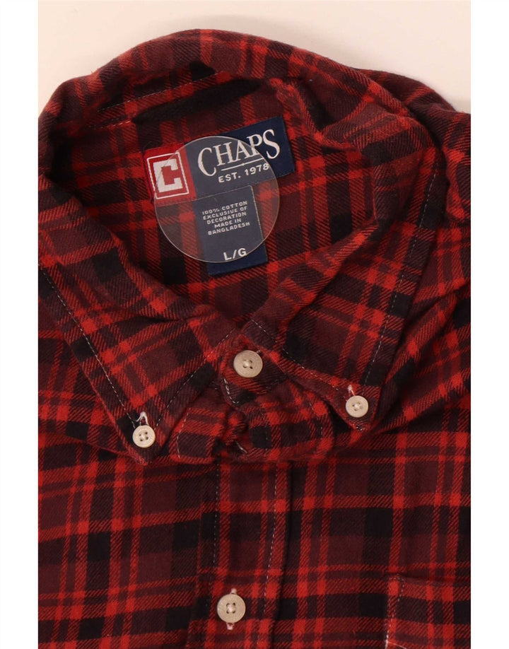 Cămașă de flanel pentru bărbați Chaps din bumbac cu carouri burgundy