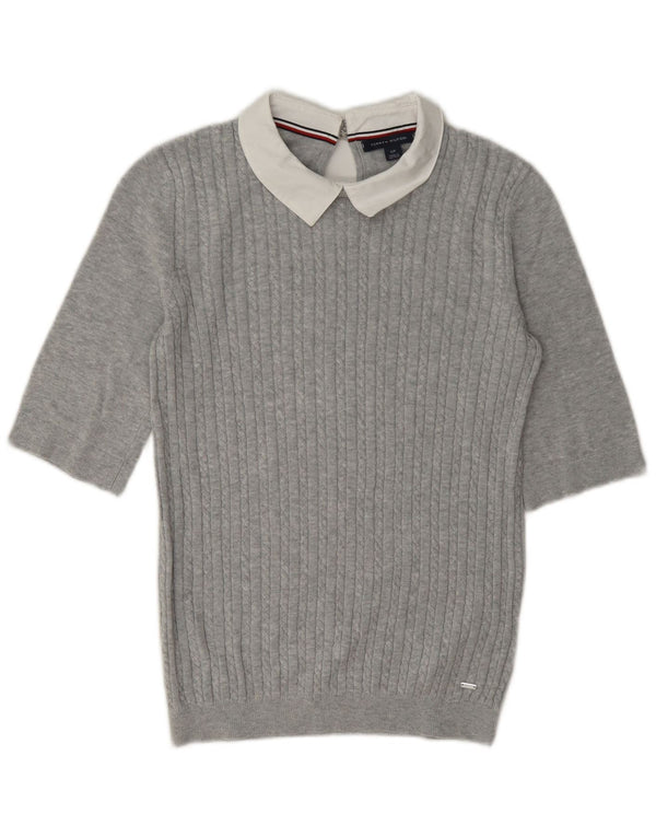 Pulover Tommy Hilfiger pentru femei cu gât polo, UK 10, gri mic
