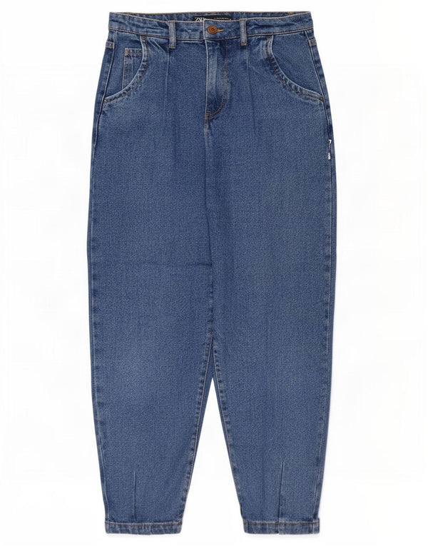 Blugi conici cu talie înaltă pentru femei Zara EU 34 2XS L24 L26 Bumbac albastru