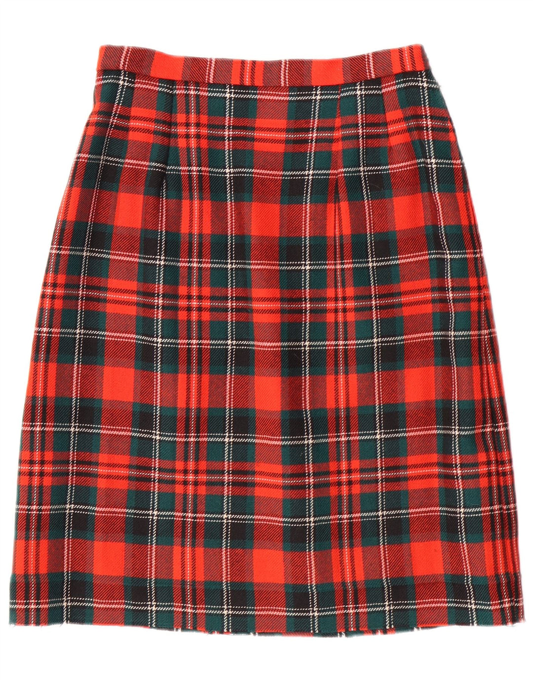 Set fuste 2 piese pentru femei VINTAGE EU 42 L28 L23 Lână roșie cu carouri