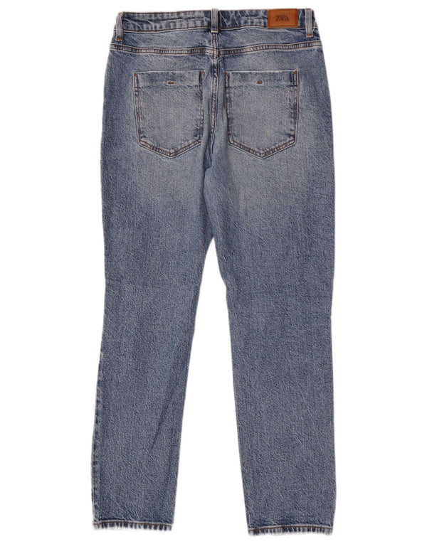Blugi slim pentru femei Distressed Zara EU 36 XS W26 L27 Albastru