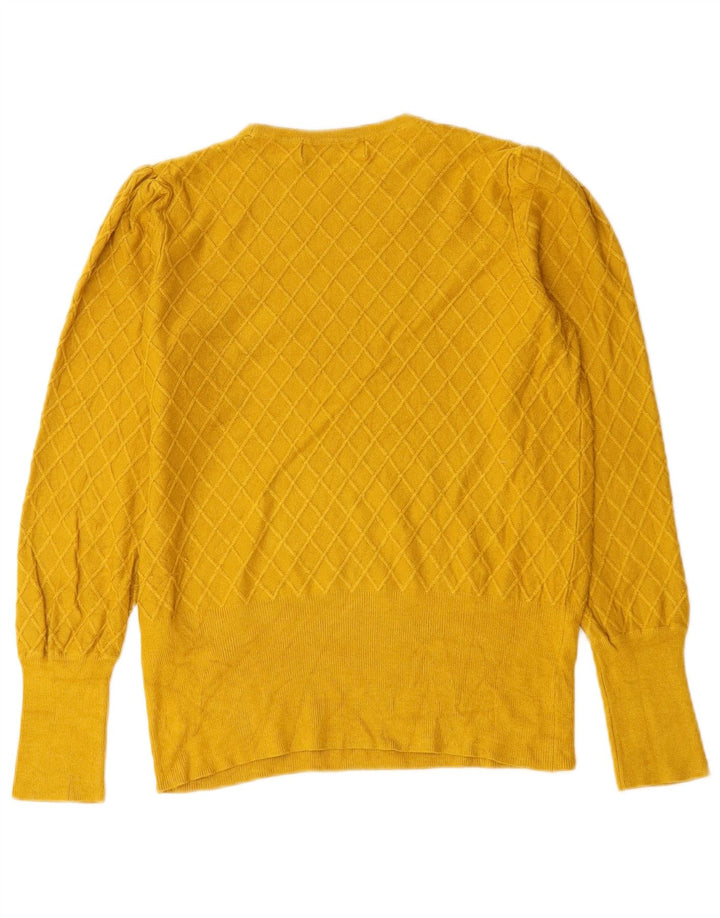 Pulover pentru femei Marks & Spencer cu decolteu rotund UK 10 Mic galben Check