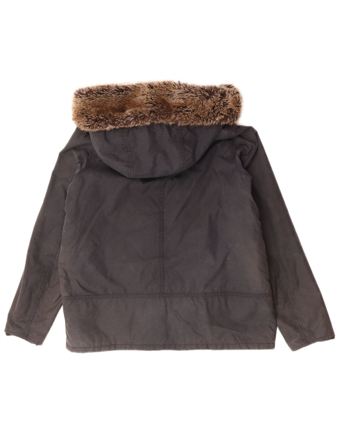BARBOUR Jachetă ceară supradimensionată cu glugă pentru femei UK 12, bumbac mediu albastru bleumarin