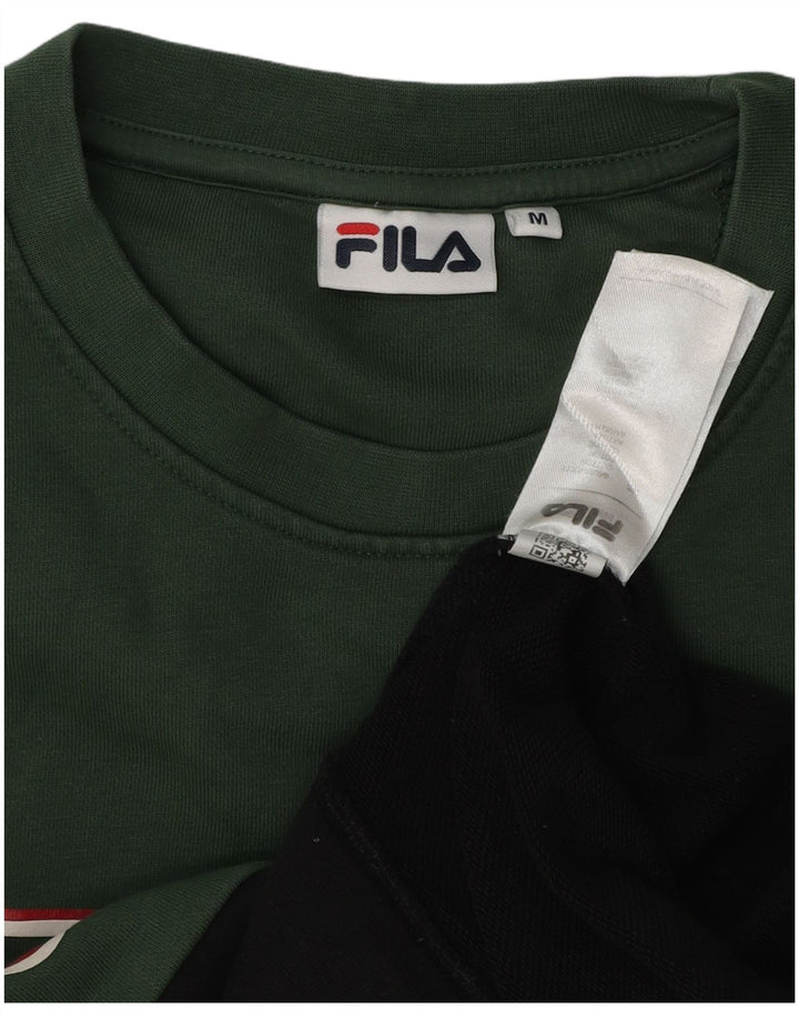 Hanorac cu grafic pentru bărbați Fila Pulover mediu negru, bumbac color bloc