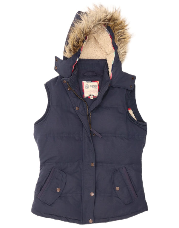 Gilet căptușit cu glugă pentru femei Fat Face UK 10 Small Blue Poliester
