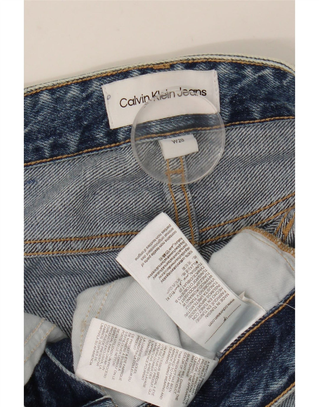 Blugi slim pentru femei CALVIN KLEIN Distressed Slim W28 L28 Blue Bumbac