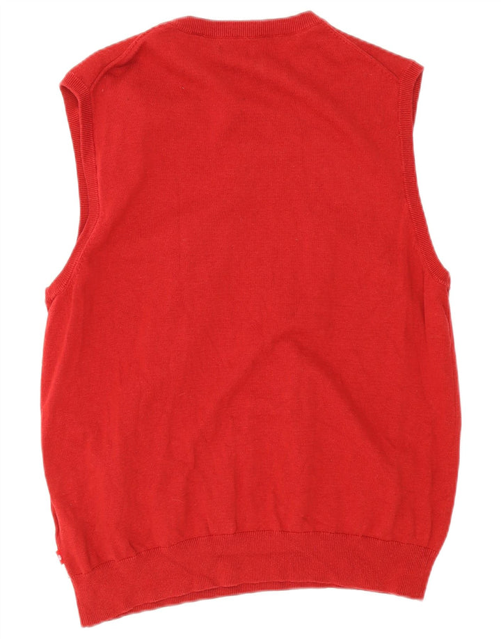 Izod Mens Vest Tank Top Mare Bumbac Roșu