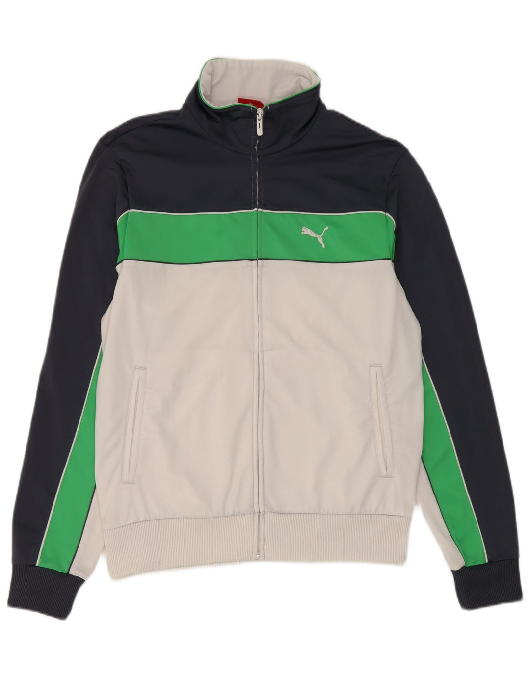 Jachetă de trening pentru bărbați Puma, alb mediu, poliester color bloc