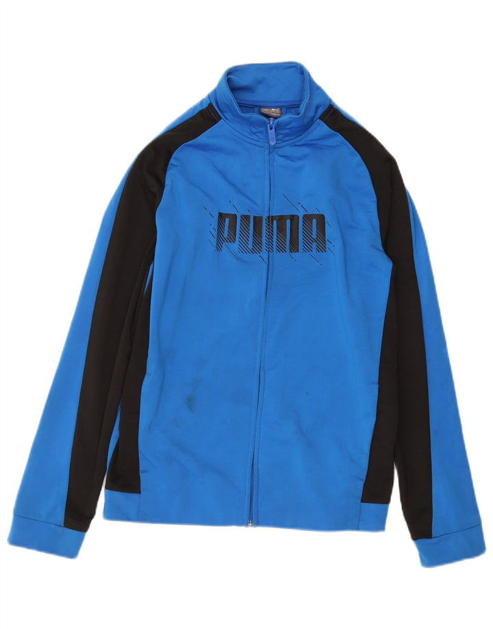 Jachetă de trening grafică PUMA pentru băieți 13-14 ani, albastru, color block