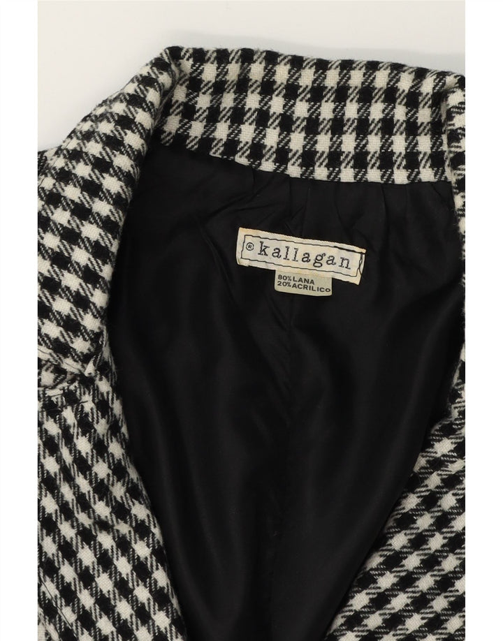 VINTAGE Womens Blazer Jacket UK 14 Medium Black Houndstooth Vintage Vintage and Second-Hand Vintage from Messina Hembry 