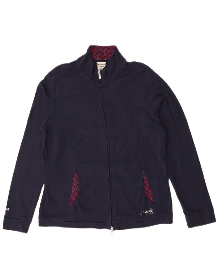 Jachetă de top pentru trening pentru femei Champion Easy Fit UK 14, bumbac mediu albastru bleumarin