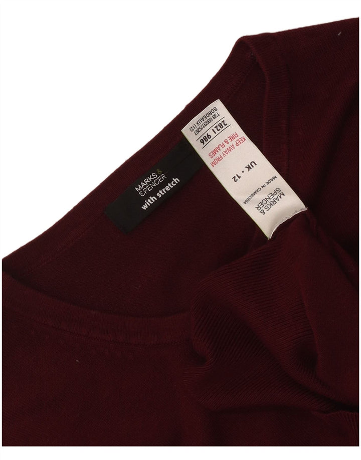 Pulover cardigan pentru femei Marks & Spencer UK 12 Medium Maroon Viscose