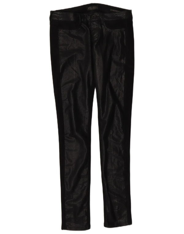 Pantaloni skinny din piele artificială Guess pentru femei L28 L34 negru cu imprimeu animal