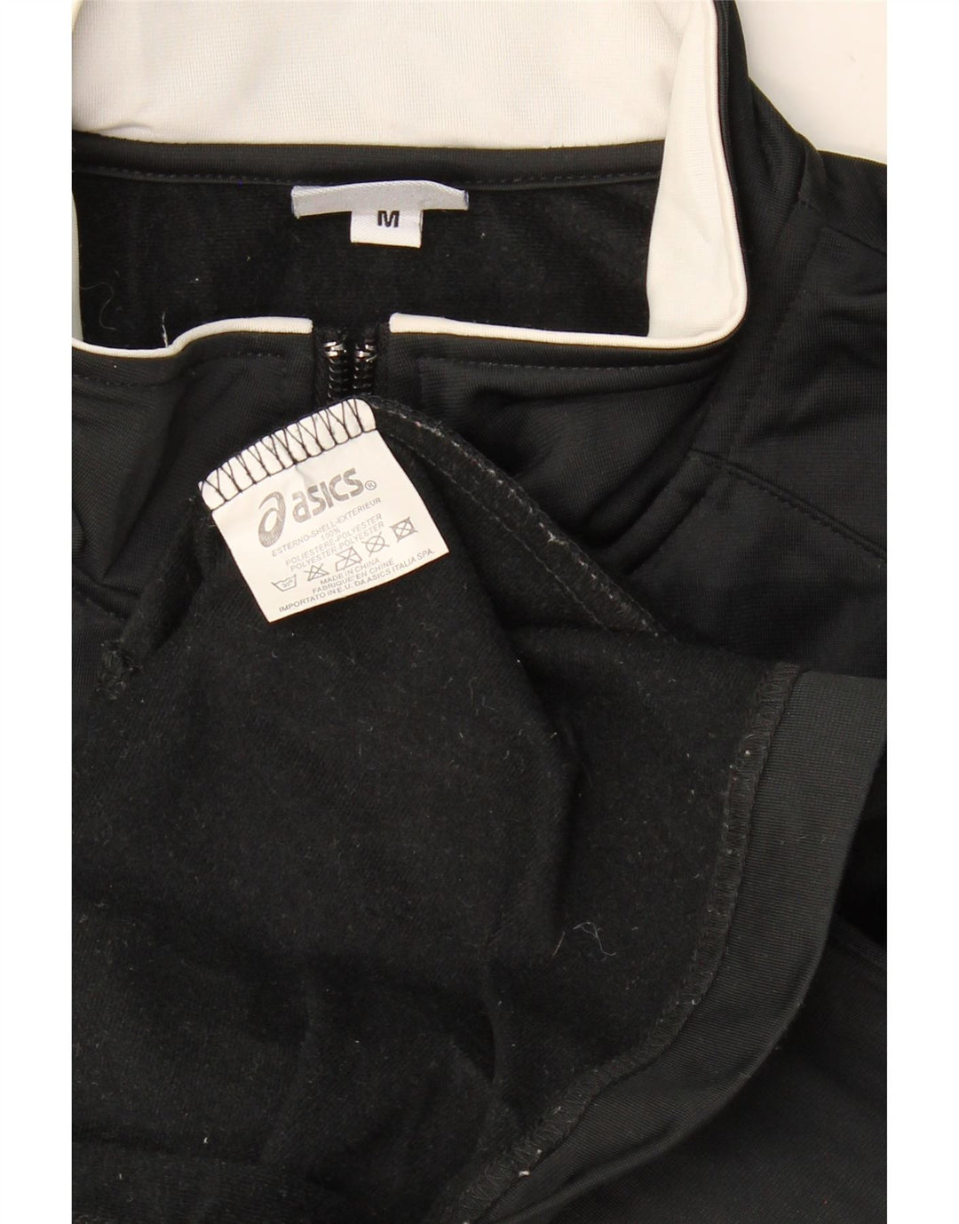 ASICS Womens Tracksuit Top Jacket UK 14 Medium Black Polyester