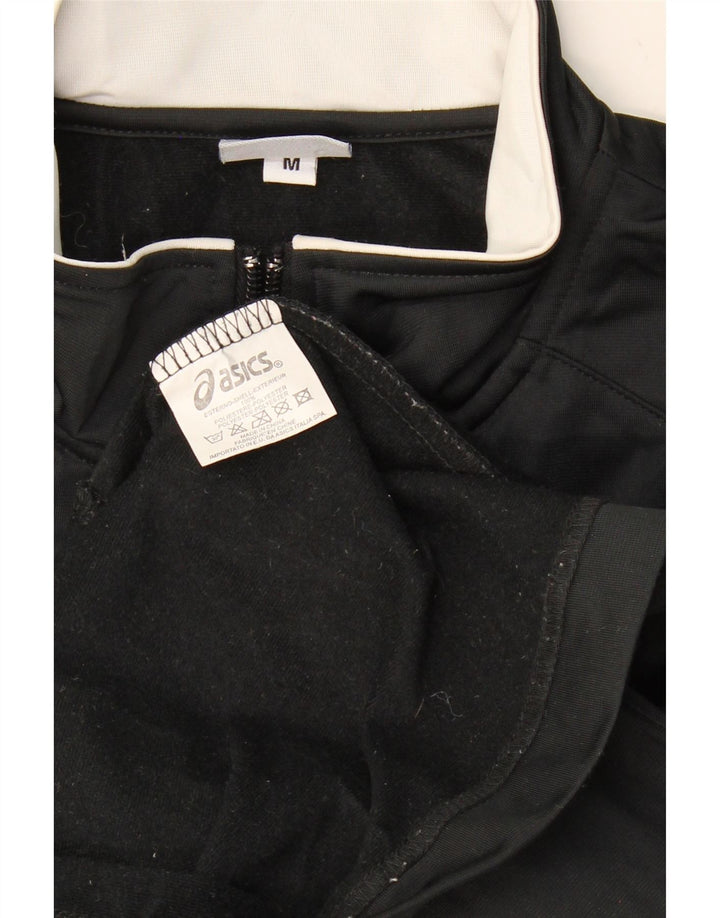 ASICS Womens Tracksuit Top Jacket UK 14 Medium Black Polyester