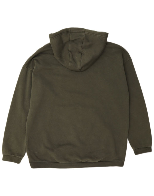 Pulover cu glugă supradimensionat pentru femei Adidas, Marea Britanie 12/14, bumbac verde mediu