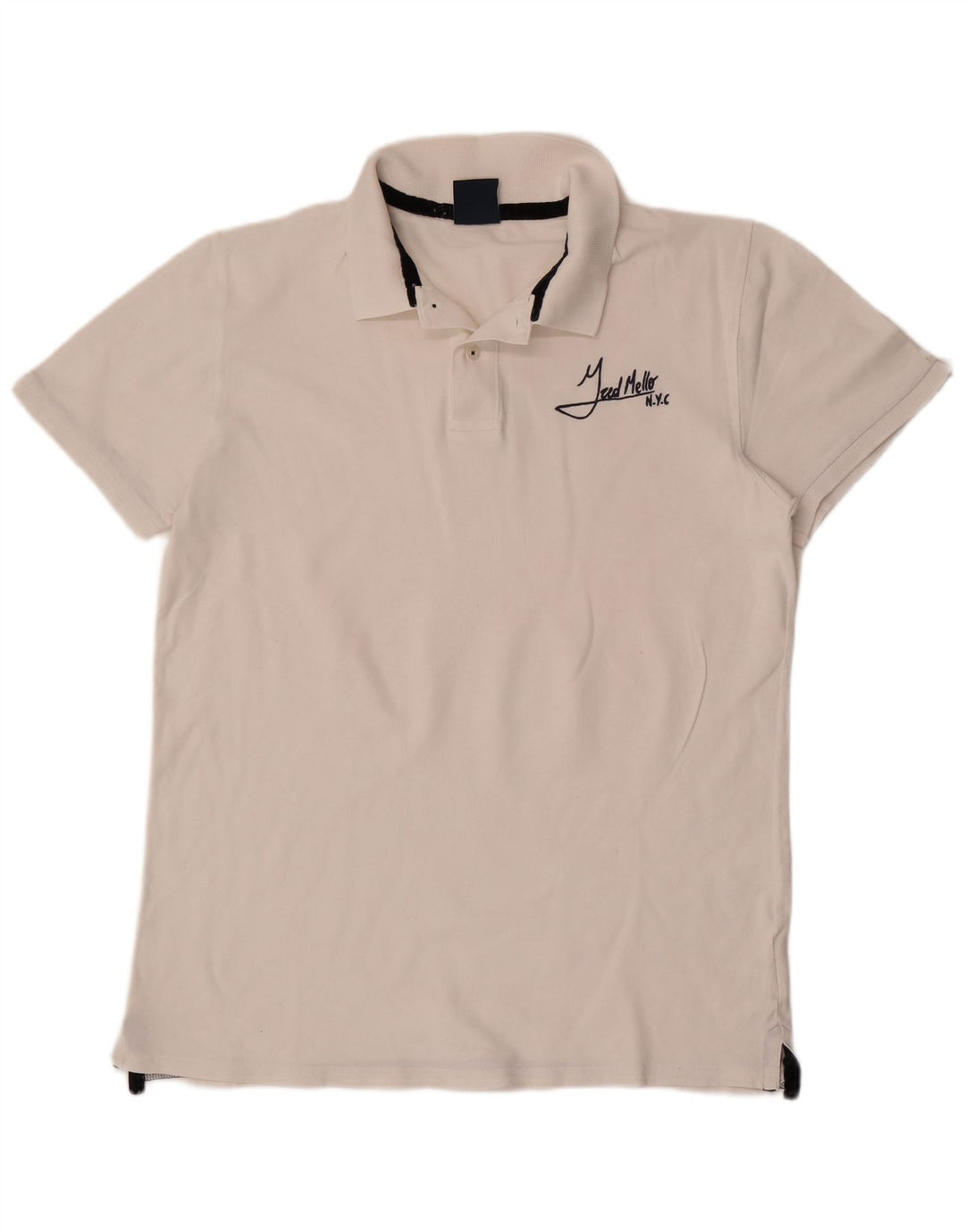 Cămașă polo Fred Mello pentru bărbați, bumbac alb 2XL