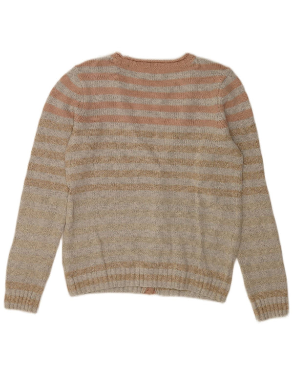 Pulover cardigan pentru femei Fat Face UK 8 mic bumbac cu dungi gri