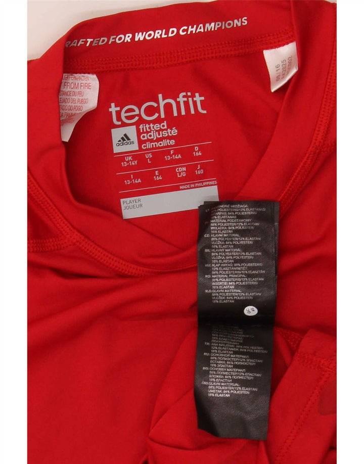 Tricou Adidas Climalite pentru baieti Top 13-14 ani poliester rosu