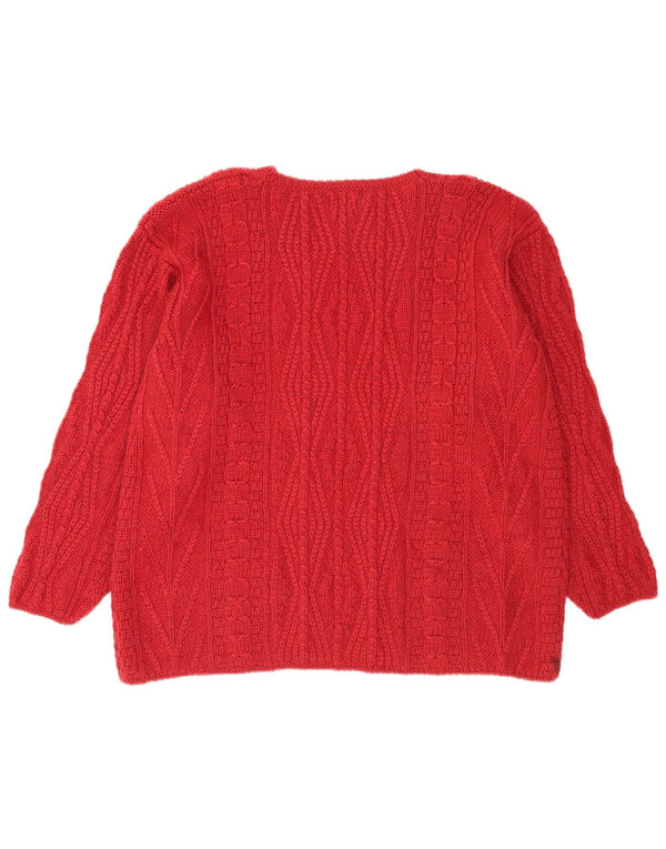 Pulover pentru femei L.L.Bean cu gât roșu, UK 18 XL, lână roșie