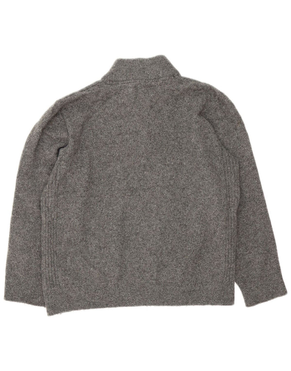 Pulover Barbour pentru femei, cu fermoar și gât, UK 16, lână mare, gri