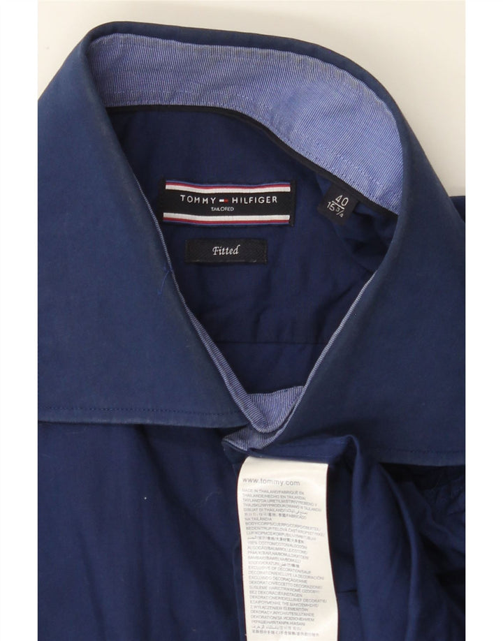 Cămașă pentru bărbați TOMMY HILFIGER Mărimea 40 15 3/4 Bumbac albastru bleumarin mediu