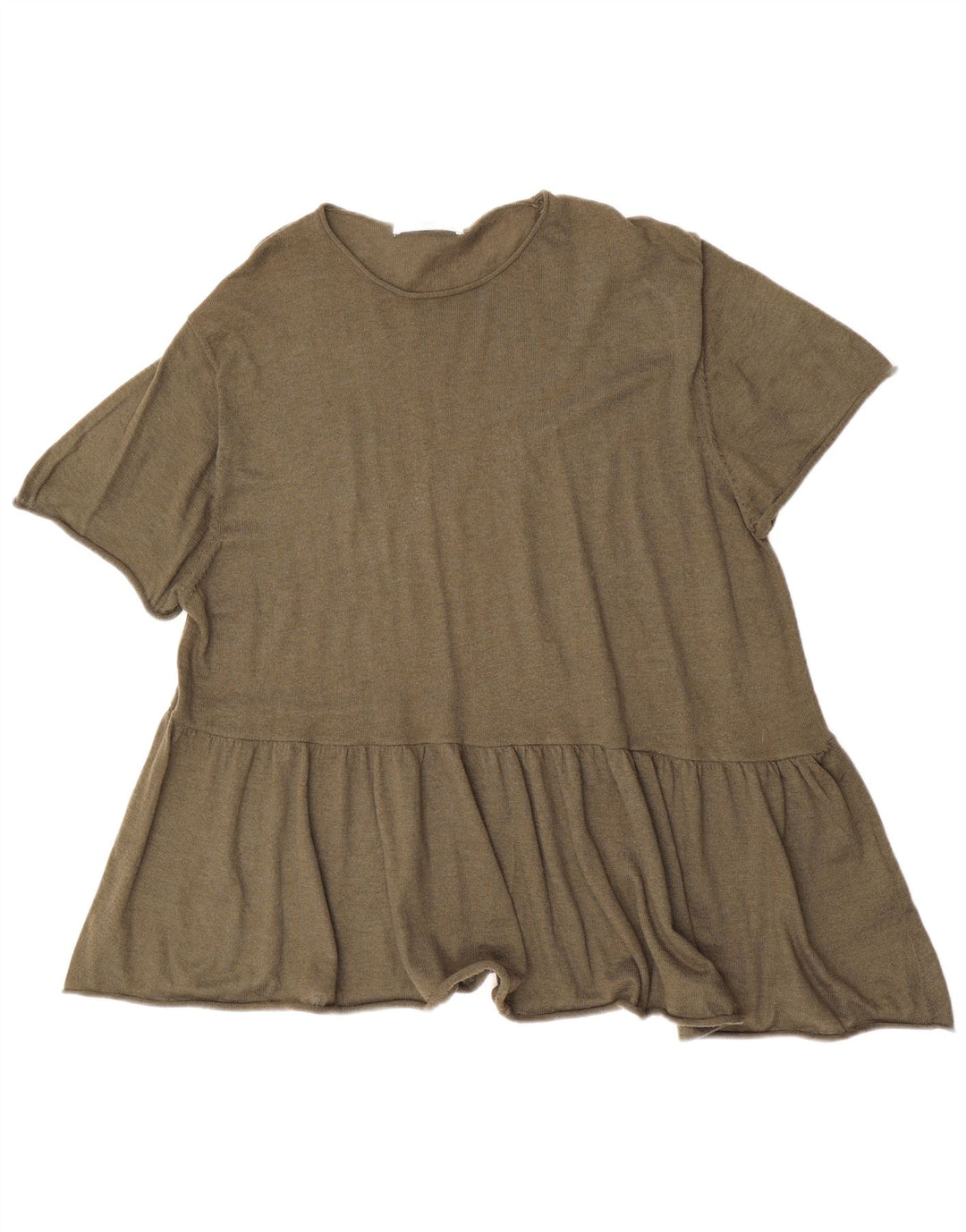 ZARA Rochie Jumper cu mâneci scurte supradimensionate pentru femei UK 14 Medium Khaki