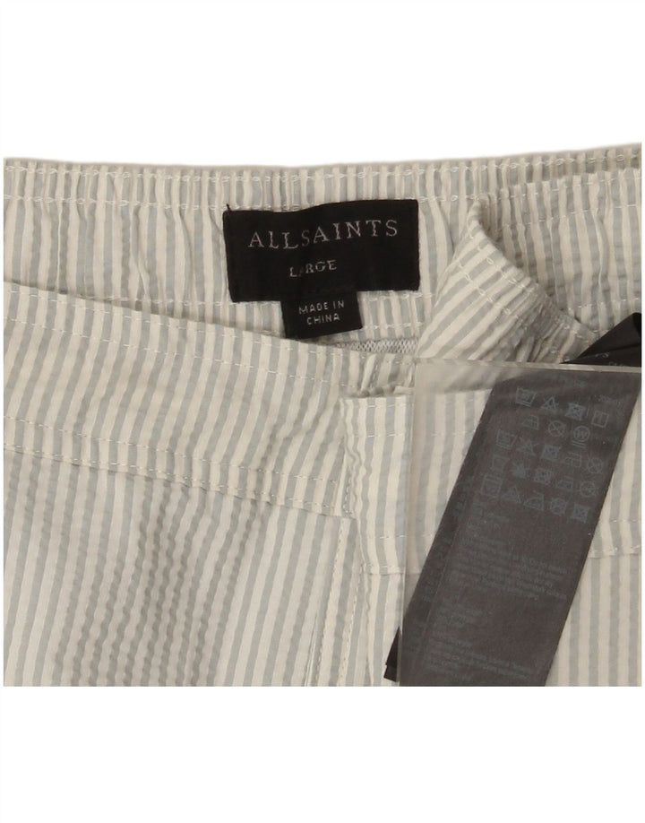 All Saints Pantaloni scurți de înot pentru bărbați, mari, albastru, poliester cu dungi