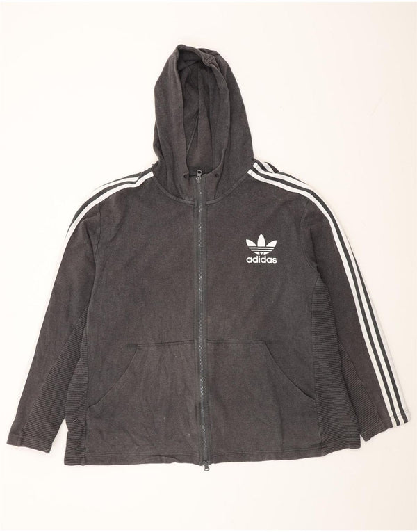 Pulover Adidas pentru bărbați, cu fermoar, bumbac gri 2XL