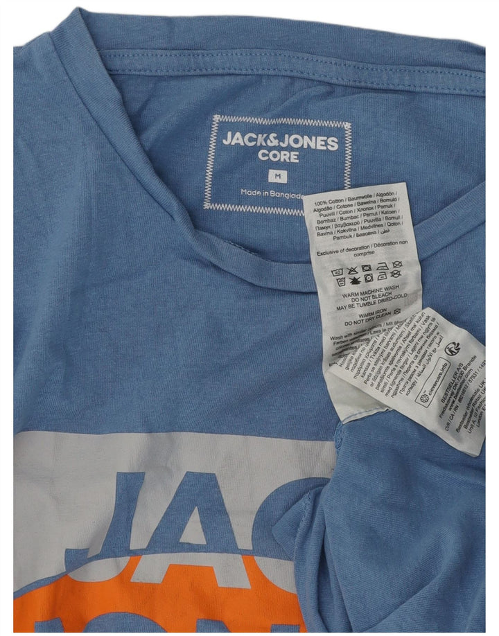 Tricou cu grafic Jack & Jones pentru bărbați Top din bumbac albastru mediu