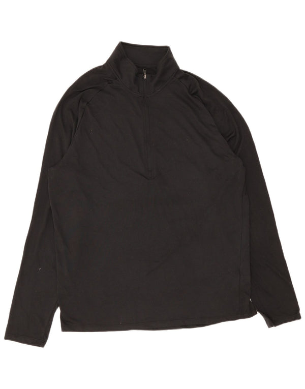 Tricou Under Armour pentru bărbați, cu fermoar și gât, cu mânecă lungă, XL, poliester negru