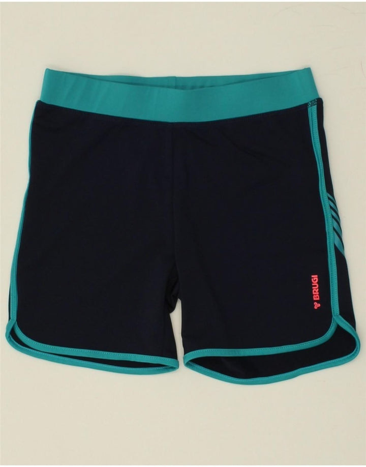 BRUGI Womens Sport Shorts UK 10 Small Navy Blue Polyester Vintage Brugi and Second-Hand Brugi from Messina Hembry 
