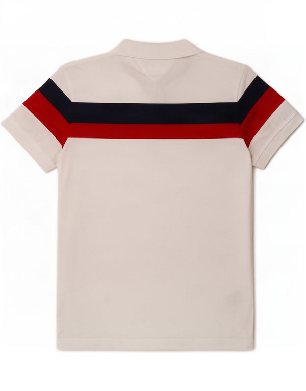 Cămașă polo Tommy Hilfiger pentru bărbați, cu croiala normală, din bumbac alb mediu