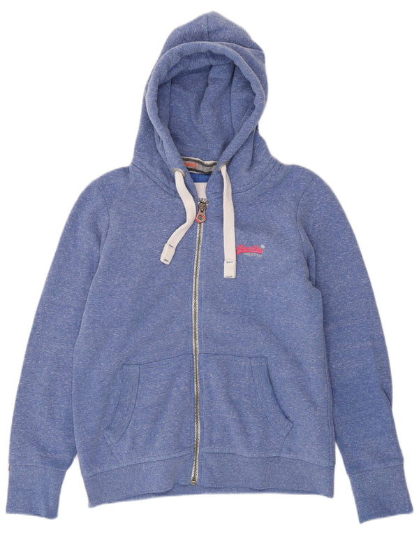 Pulover Superdry pentru femei, cu fermoar, UK 18 XL, poliester cu pături albastre
