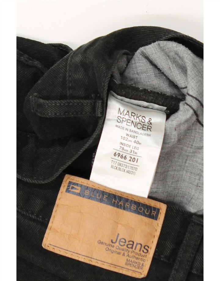 Blugi drepti pentru bărbați Marks & Spencer W40 L24 bumbac gri