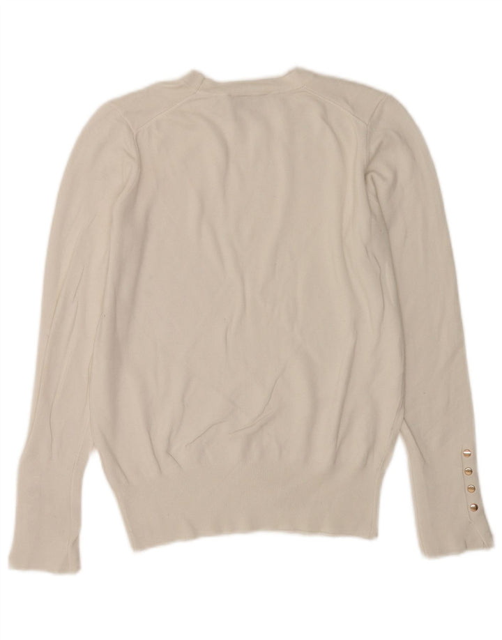 Pulover pentru damă Zara, cu gât turnut, alb mediu, UK 12