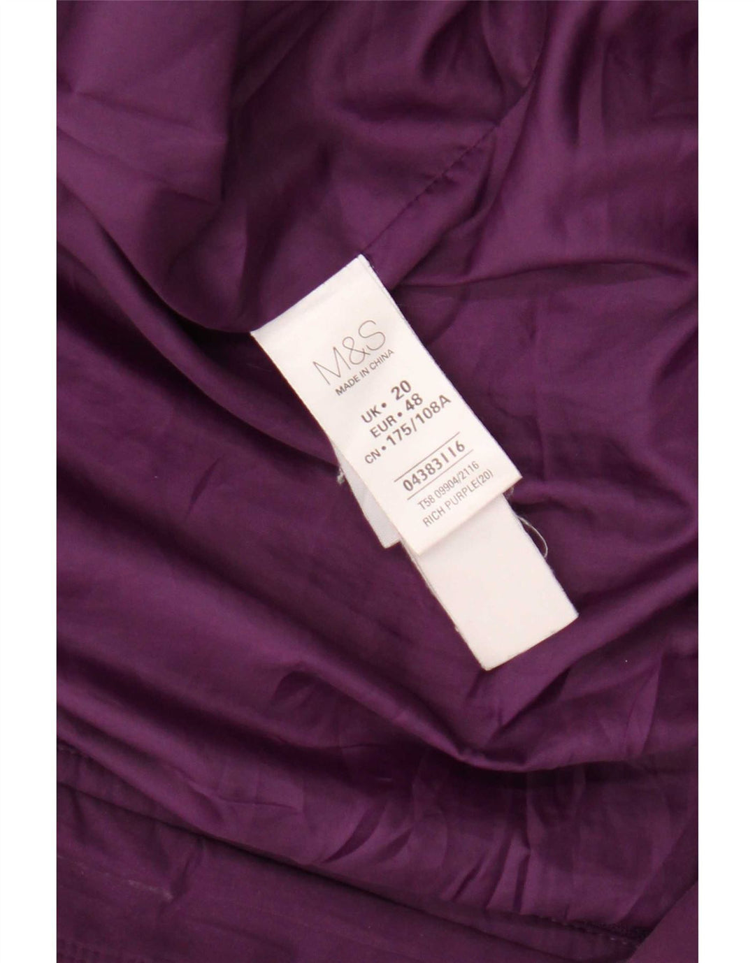 Jachetă Parka cu glugă pentru femei Marks & Spencer UK 20 2XL Poliester violet